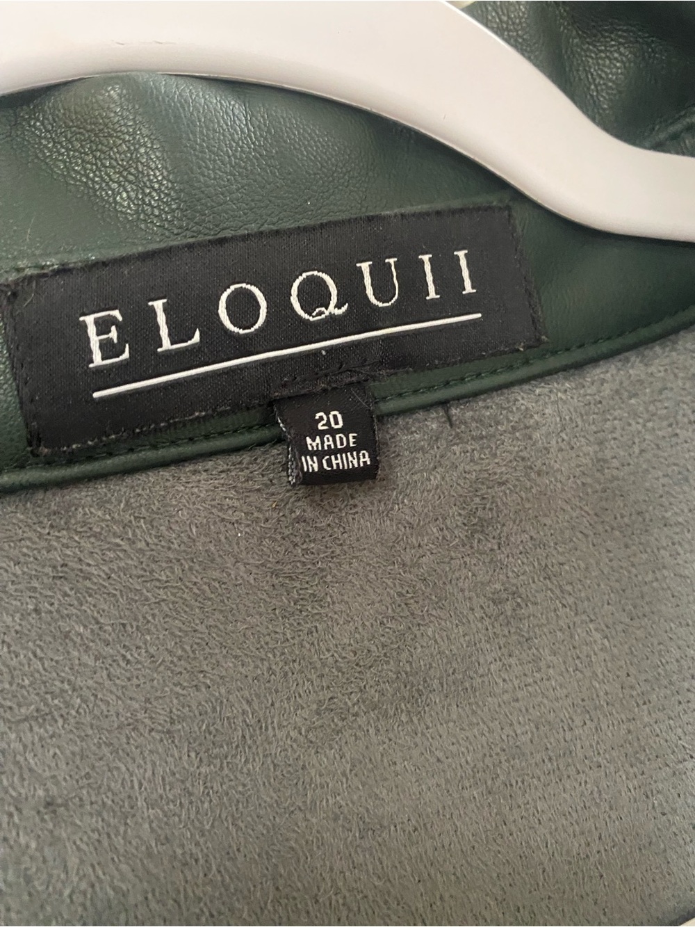 Eloquii Dark Green Faux Leather Shirt Dress - Picture 2 of 5